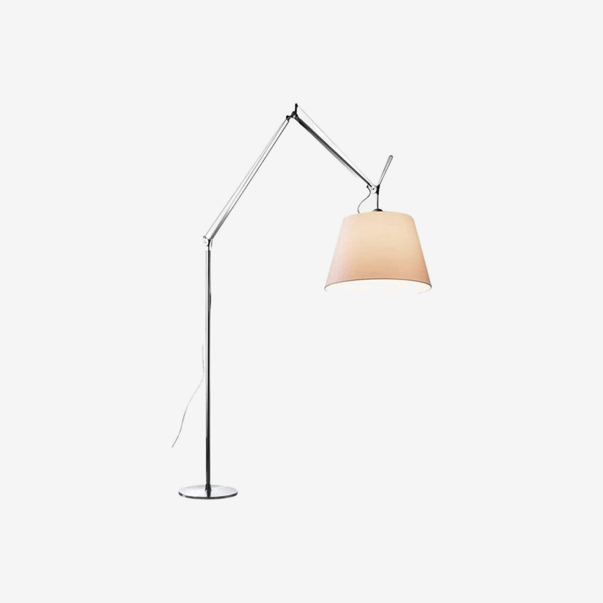 Tolomeo Mega Floor Lamp (Aluminum, Cream Shade, Dimmable)