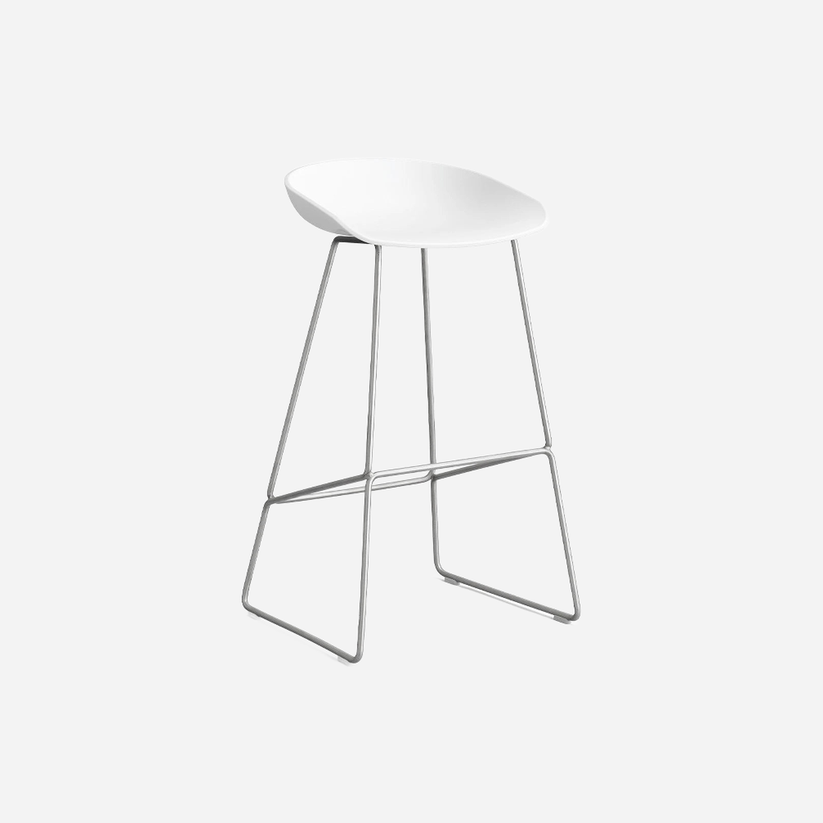 About a Stool AAS38 2 sizes White-Stainless Steel