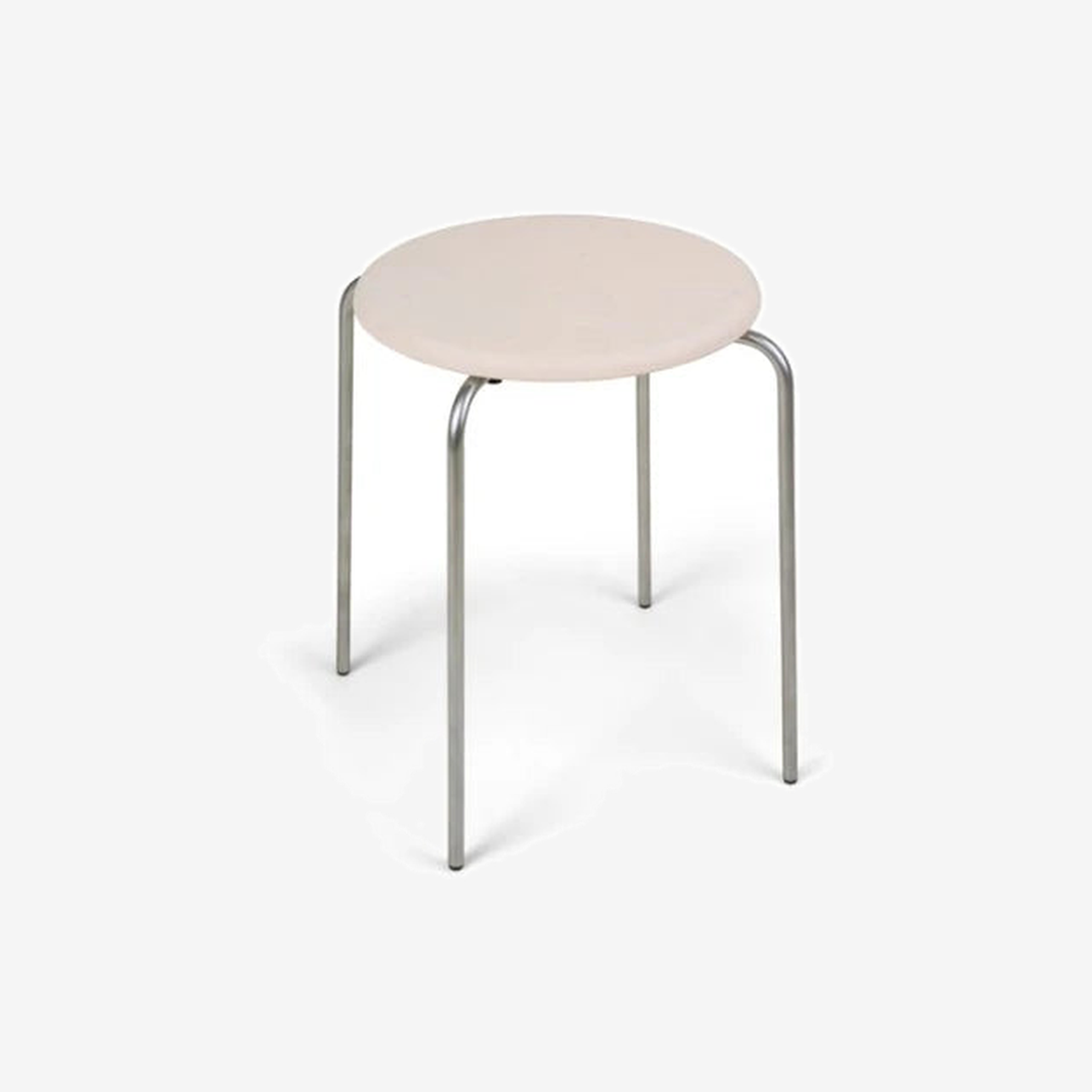 Petit Rond Stool Stainless Steel/Natural Leather