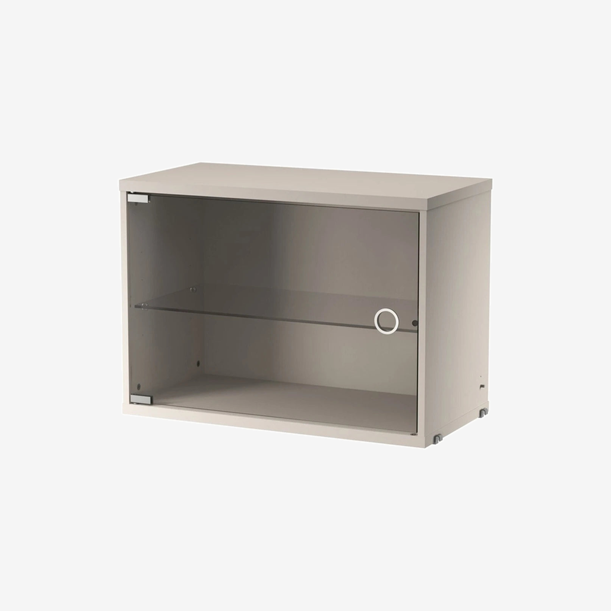Display Cabinet with Swing Glass Door Beige