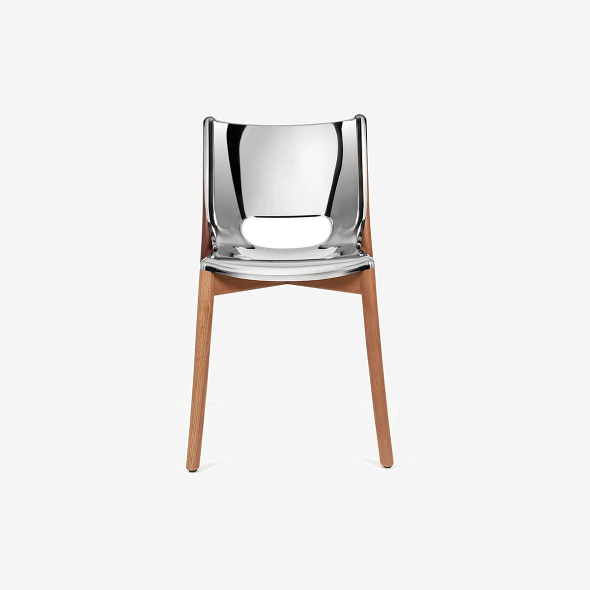 Puel Mirror Steel/Brown Chair