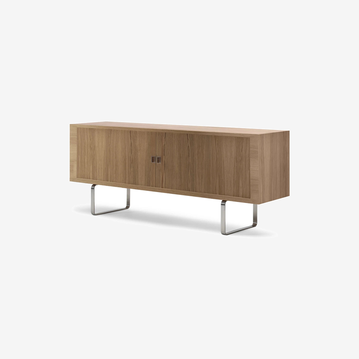 CH825 Credenza Cabinet Oak Oil Stainless Steel