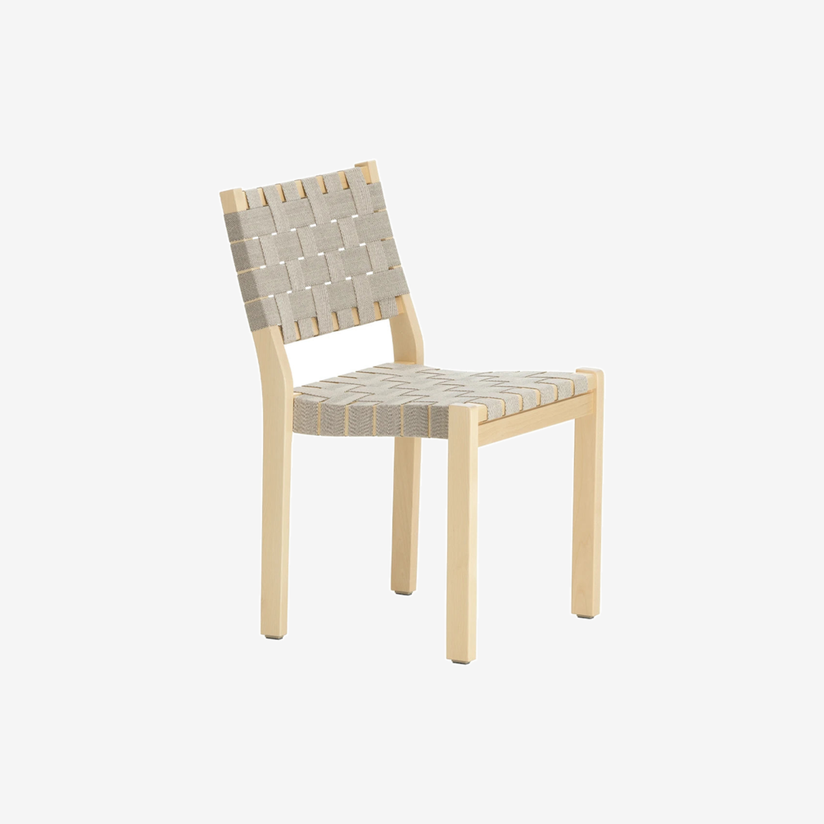 Chair 611 Natural Birch Frame Natural Black Webbing
