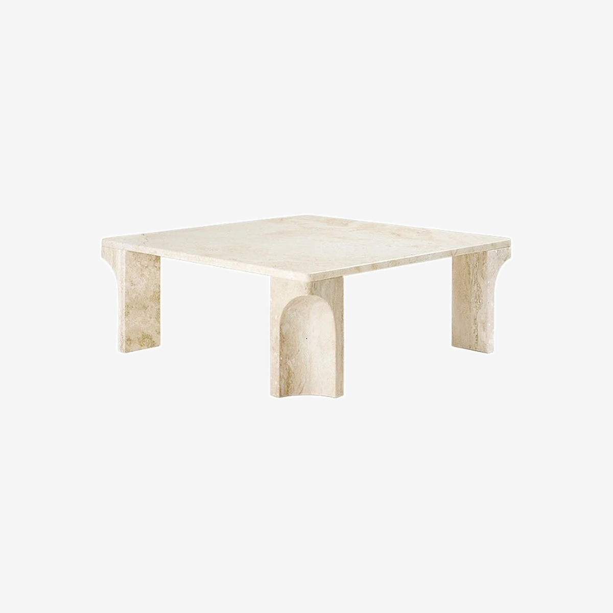 Doric Coffee Table 80 x 80 White Travertine