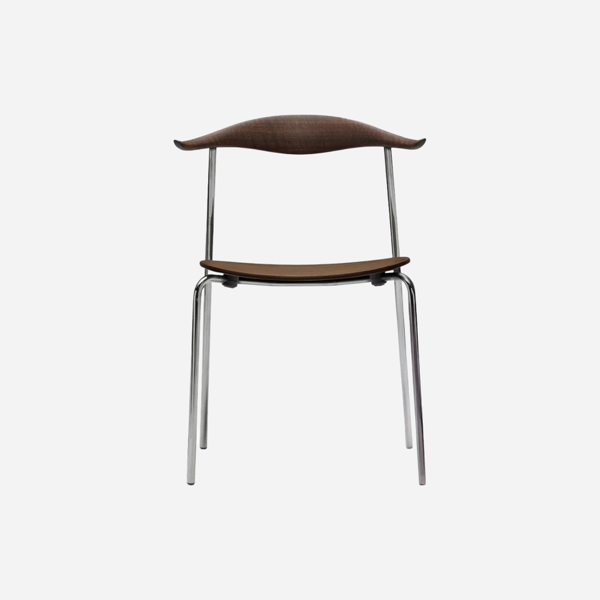 CH88T Oak Smoked Stain Lacquer Stainless Steel Dining Chair