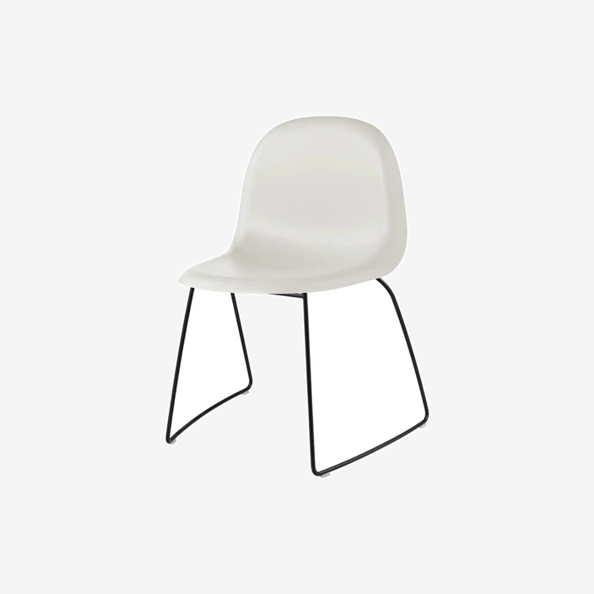 3D Dining Chair Sled Black/Alabaster White