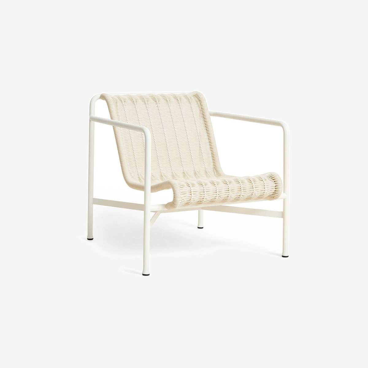 Palissade Cord Lounge Chair Low Cream White