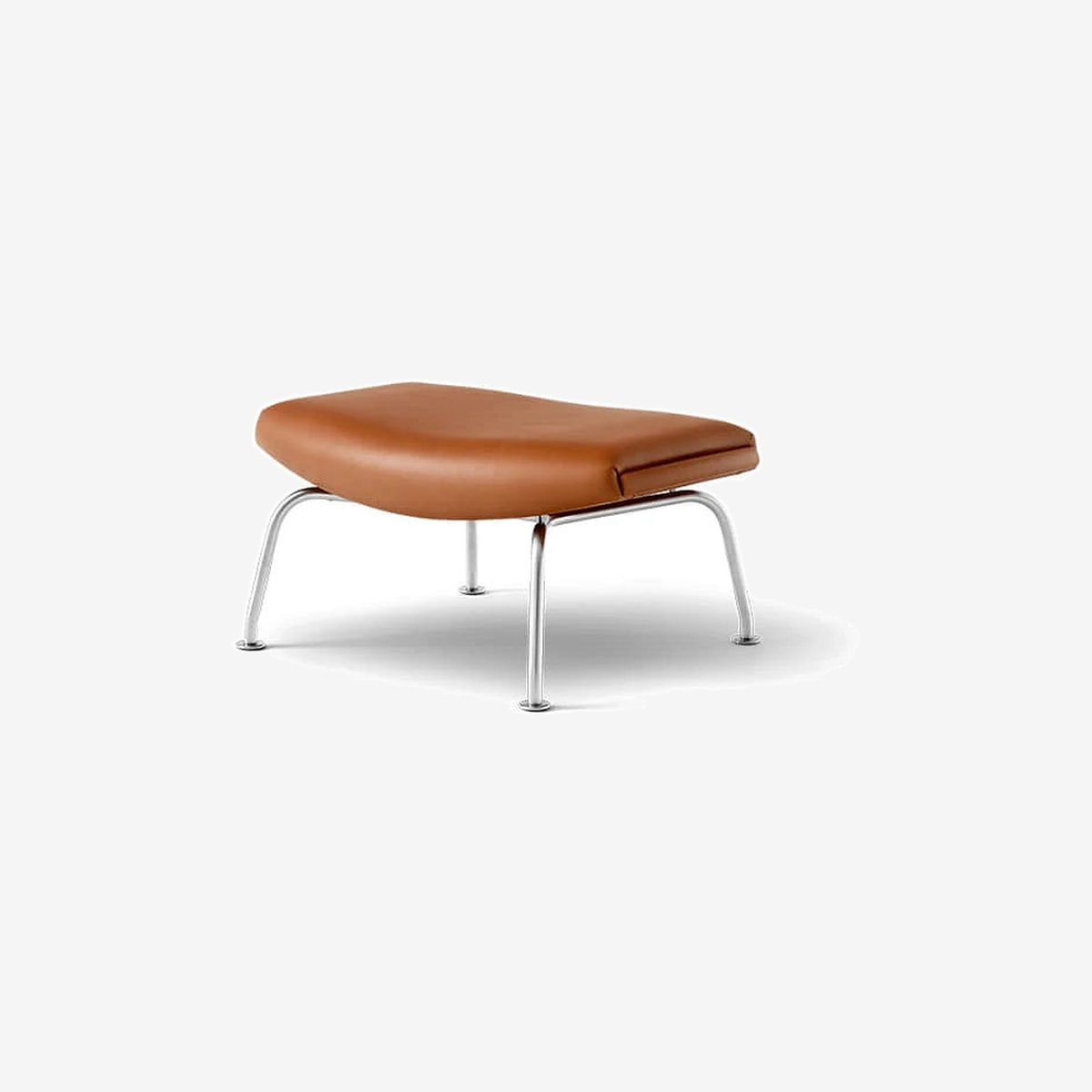 Wegner Ox Ottoman 1002 Stainless Steel/Leather Max Cognac