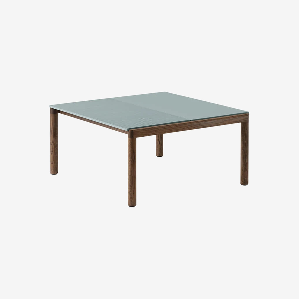 Couple Coffee Table 1 Plain 1Wavy Pale Blue/Dark Oiled Oak