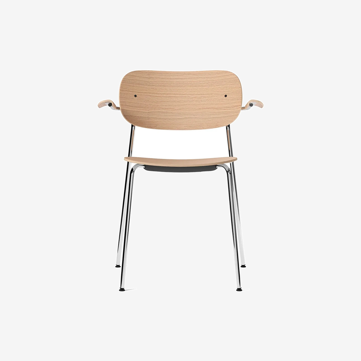Co Dining Chair with Armrest Oak-Chrome