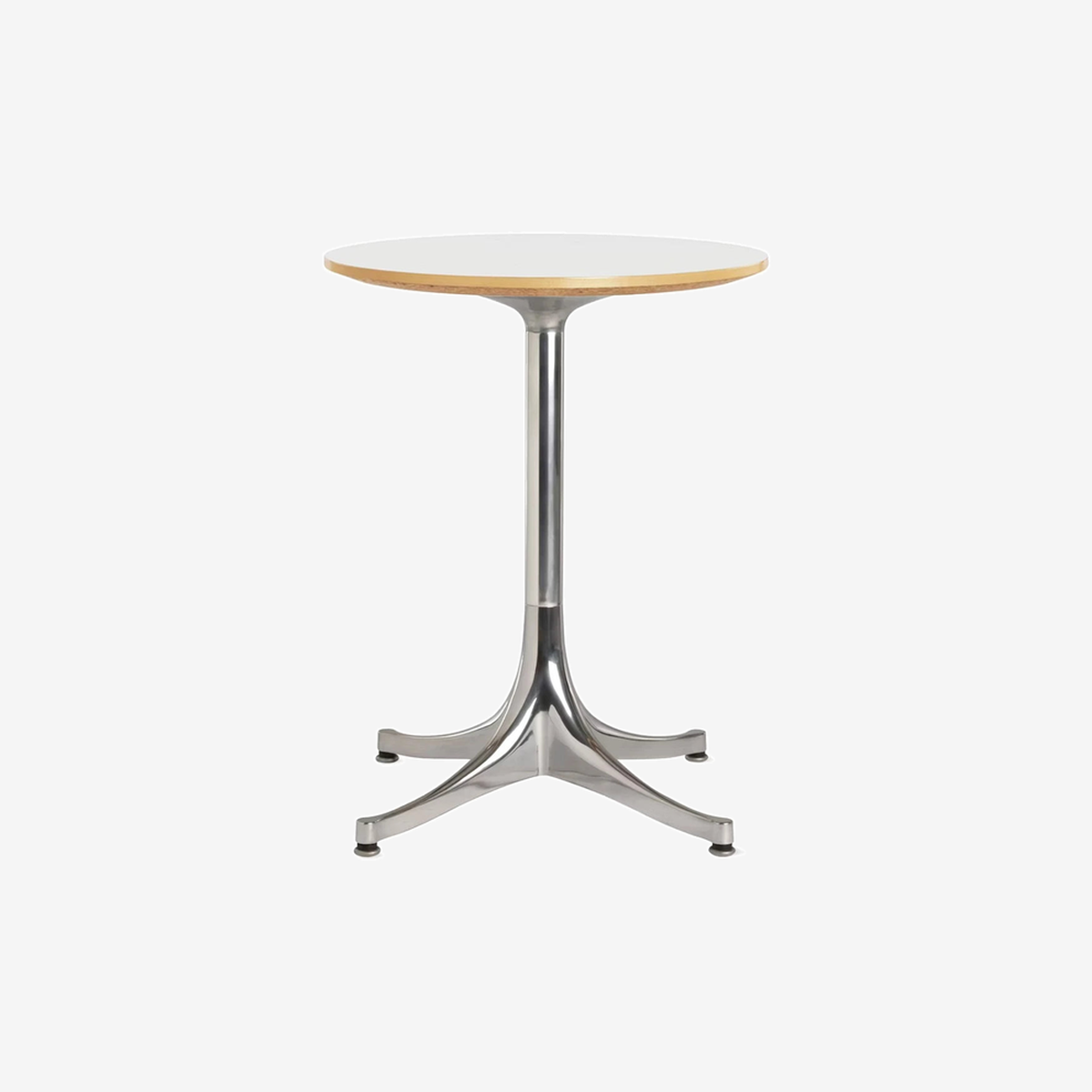 Nelson Pedestal Side Table White-Aluminum Base Ø43