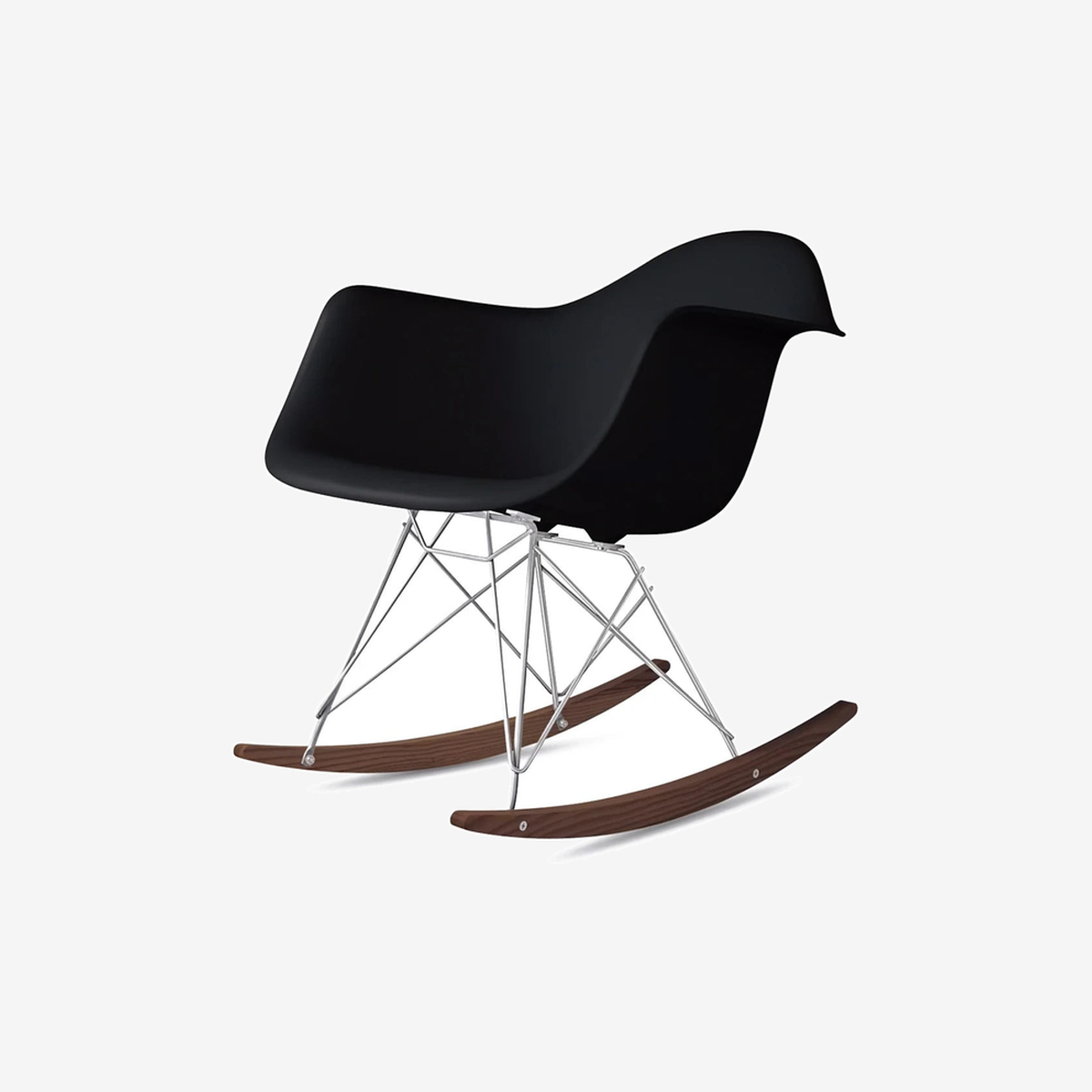 Eames Molded Plastic Armchair with Chrome Rocker Base (RAR)