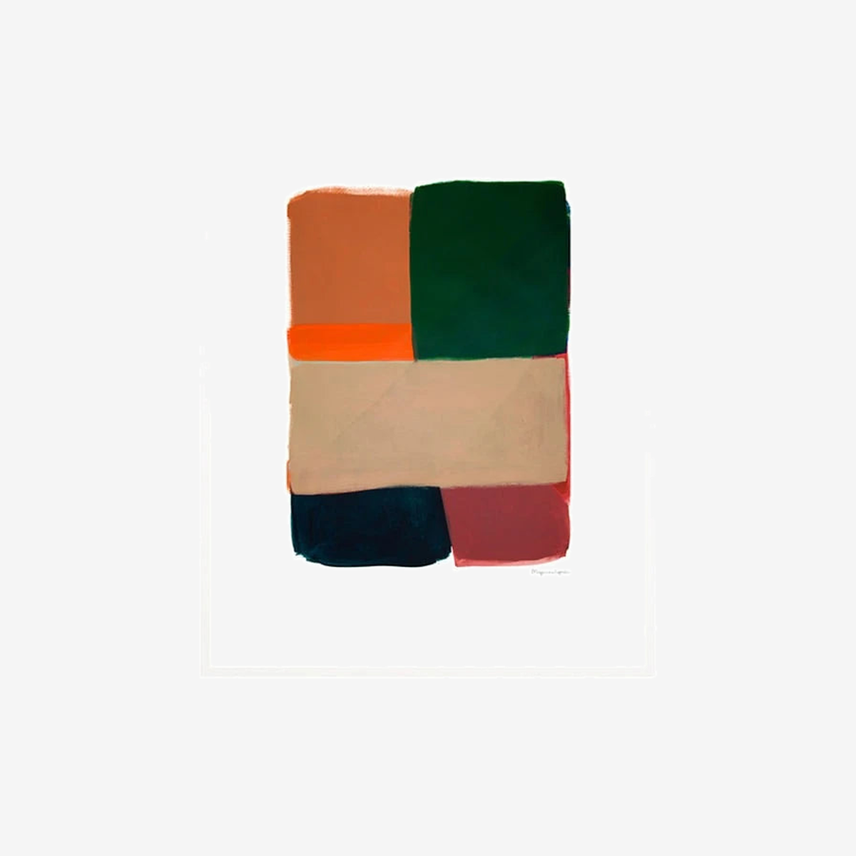 The Poster Club Berit Mogensen Lopez Colour Squares 02 White Aluminum Frame 500 x 700