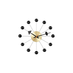 Ball Clock Black Brass - view 1