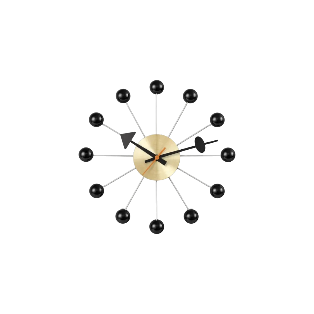 Ball Clock Black Brass - view 1